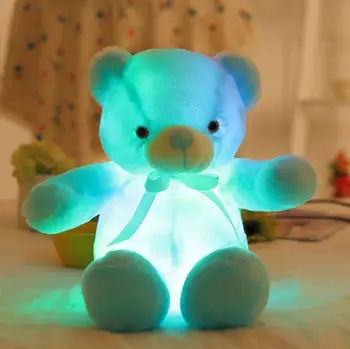 50CM Luminos Jucării de Pluș Lumina cu LED-uri Colorate Stralucitoare Ursuleț de Pluș Animale Papusa Copii Cadou de Crăciun pentru Copii Fete