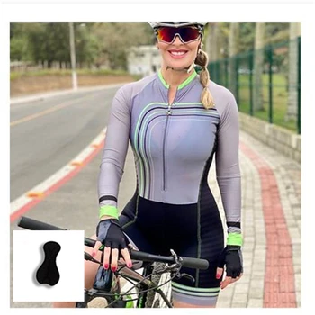 Noi Respirabil Profesionale Triatlon Costum cu mâneci Lungi cu Bicicleta ti se Potriveste Doamnelor Costum de Curse Stramte Femei Ciclism Salopeta