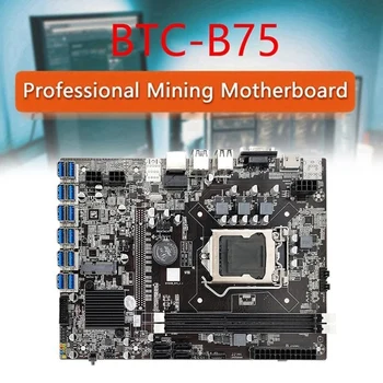 B75 USB BTC Mining Placa de baza+CPU+4G RAM DDR3+Cablu SATA+Cablu de Rețea RJ45+pasta Termică 12XPCIE USB3.0 LGA1155 MSATA